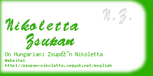 nikoletta zsupan business card